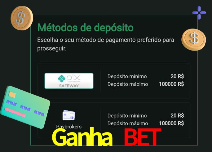 O cassino Ganha Bet oferece uma grande variedade de métodos de pagamento